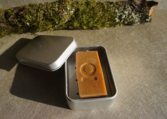Patchouli & Lavender Turmeric Soap In Travel Tin