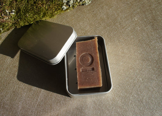 Coffee Scrub Soap Bar In Travel Tin